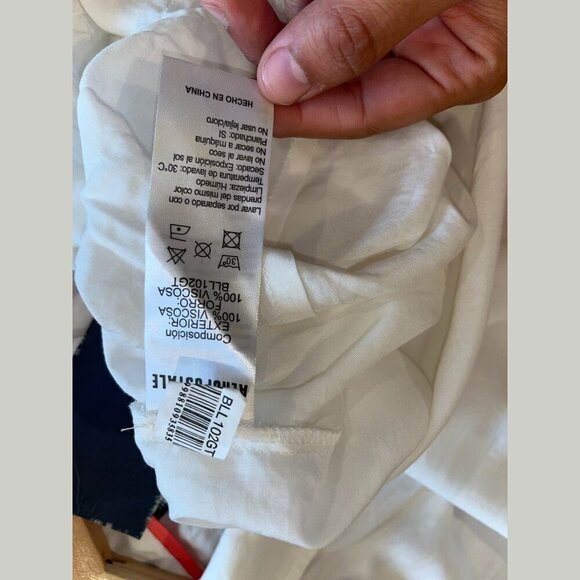 NWT Aeropostale White Sheer Collared Button Down Shirt Women’s Size M - Picture 10 of 11